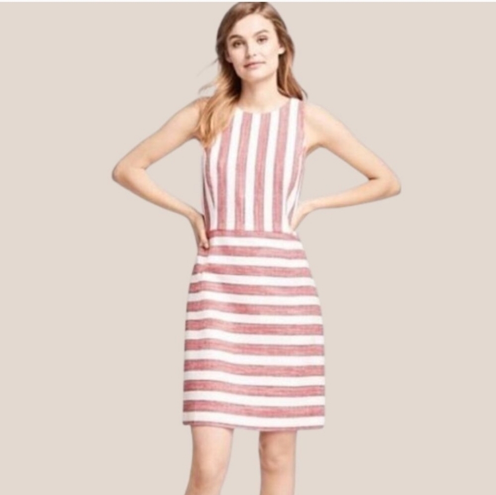 Brooks Brothers Red Stripe Sheath Dress Size 8